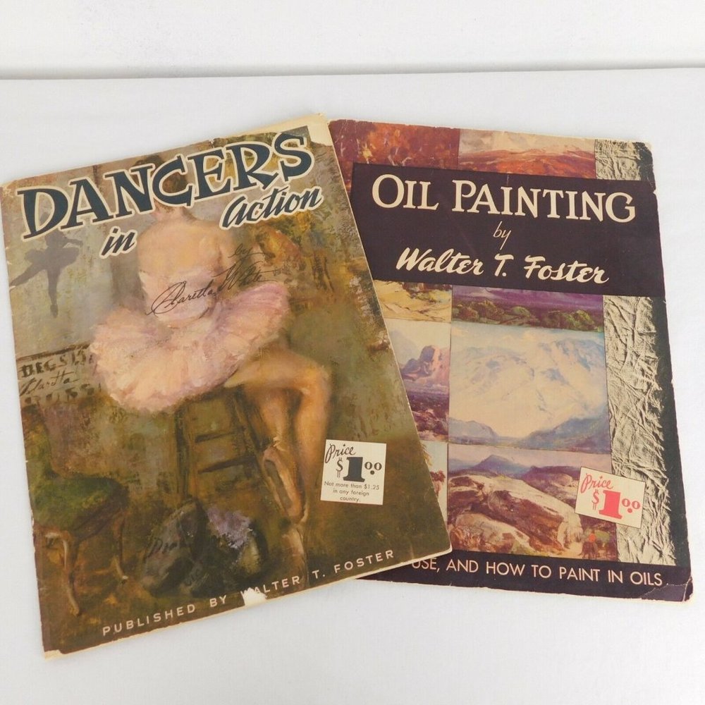 Lot of 2 Walter Foster Oil Painting Instruction Books Dancers in Action Beginner